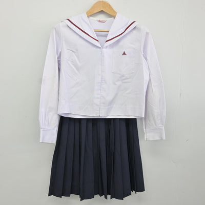 【中古】和歌山県 那賀高等学校 女子制服 2点（セーラー服・スカート）sf034974