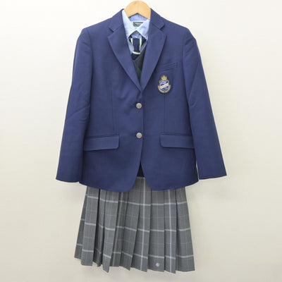 【中古】東京都 武蔵野大学高等学校 女子制服 7点（ブレザー・ベスト・シャツ・スカート）sf035016