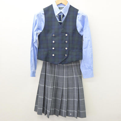 【中古】東京都 武蔵野大学高等学校 女子制服 7点（ブレザー・ベスト・シャツ・スカート）sf035016