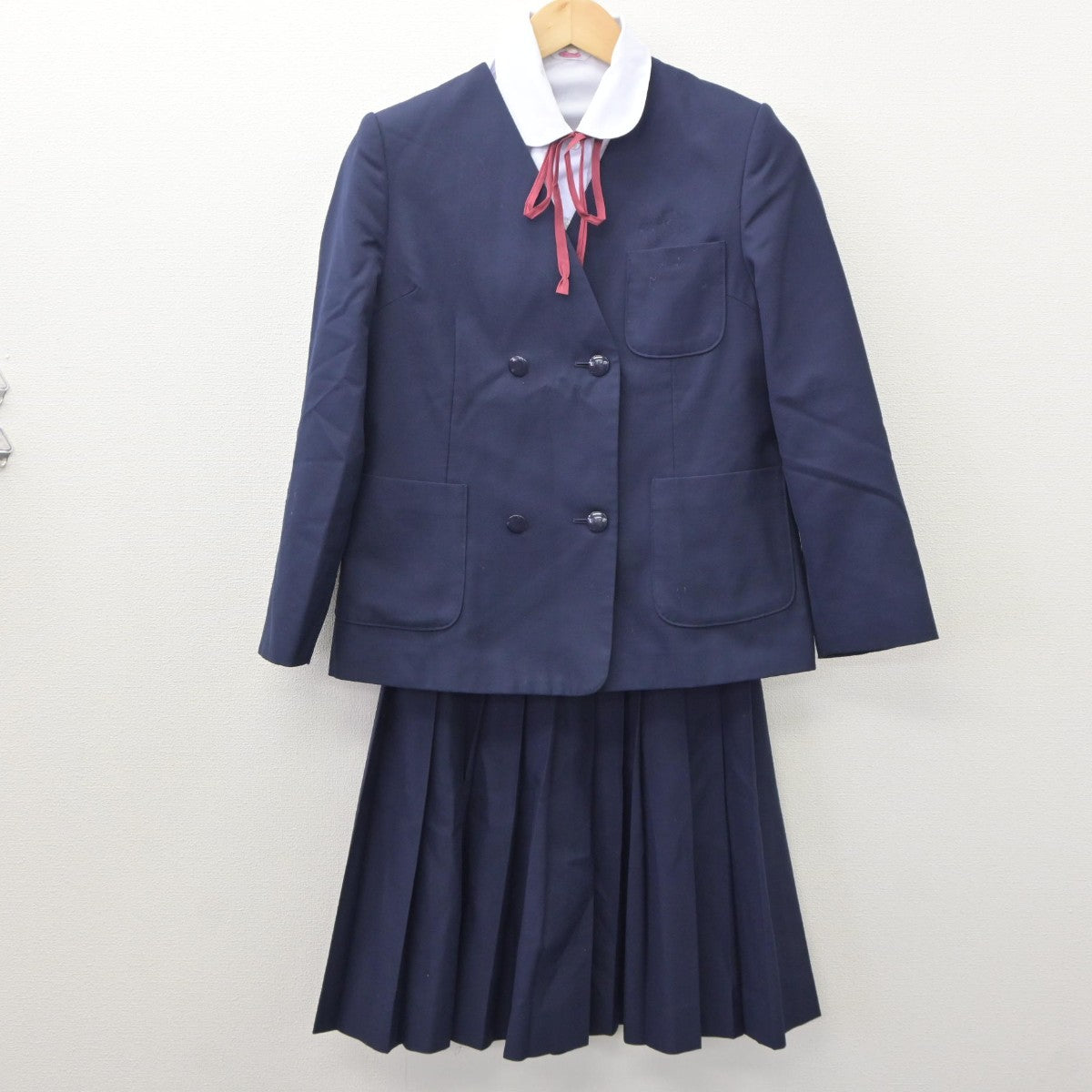 【中古】秋田県 湯沢南中学校 女子制服 5点（ブレザー・ベスト・シャツ・スカート）sf035018