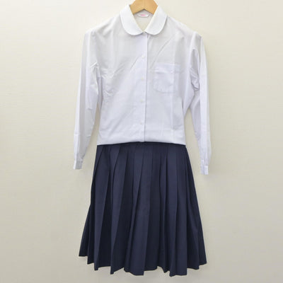 【中古】秋田県 湯沢南中学校 女子制服 4点（ベスト・シャツ・スカート・スカート）sf035019