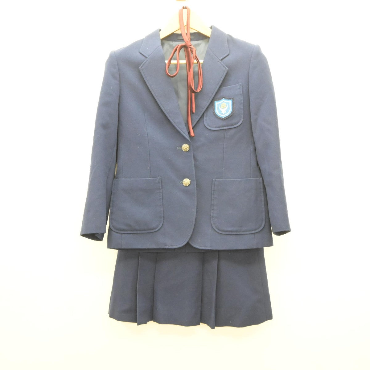 【中古】北海道 滝川市立明苑中学校 女子制服 4点（ブレザー・ベスト・スカート）sf035054