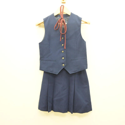 【中古】北海道 滝川市立明苑中学校 女子制服 4点（ブレザー・ベスト・スカート）sf035054