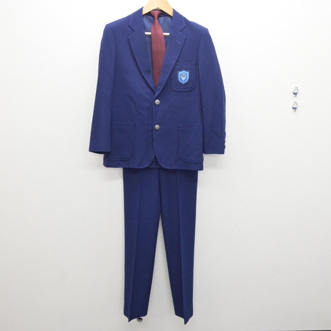 【中古】北海道 明苑中学校 男子制服 3点（ブレザー・ズボン）sf035068