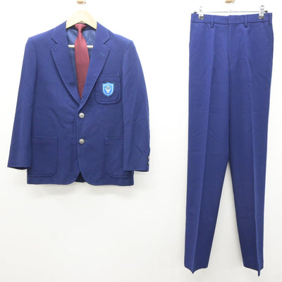 【中古】北海道 明苑中学校 男子制服 3点（ブレザー・ズボン）sf035068