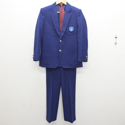 【中古】北海道 明苑中学校 男子制服 3点（ブレザー・ズボン）sf035069