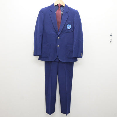 【中古】北海道 明苑中学校 男子制服 3点（ブレザー・ズボン）sf035070