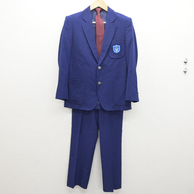 【中古】北海道 明苑中学校 男子制服 3点（ブレザー・ズボン）sf035072