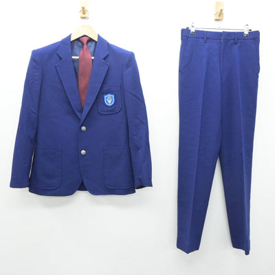 【中古】北海道 明苑中学校 男子制服 3点（ブレザー・ズボン）sf035073