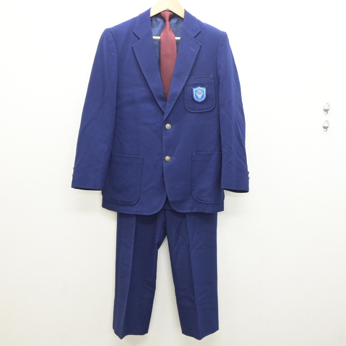 【中古】北海道 明苑中学校 男子制服 4点（ブレザー・ズボン）sf035077