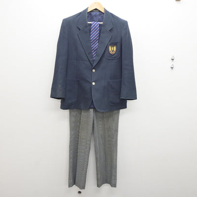 【中古】東京都 八丈町立富士中学校 男子制服 3点（ブレザー・ズボン）sf035093