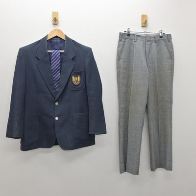 【中古】東京都 八丈町立富士中学校 男子制服 3点（ブレザー・ズボン）sf035093