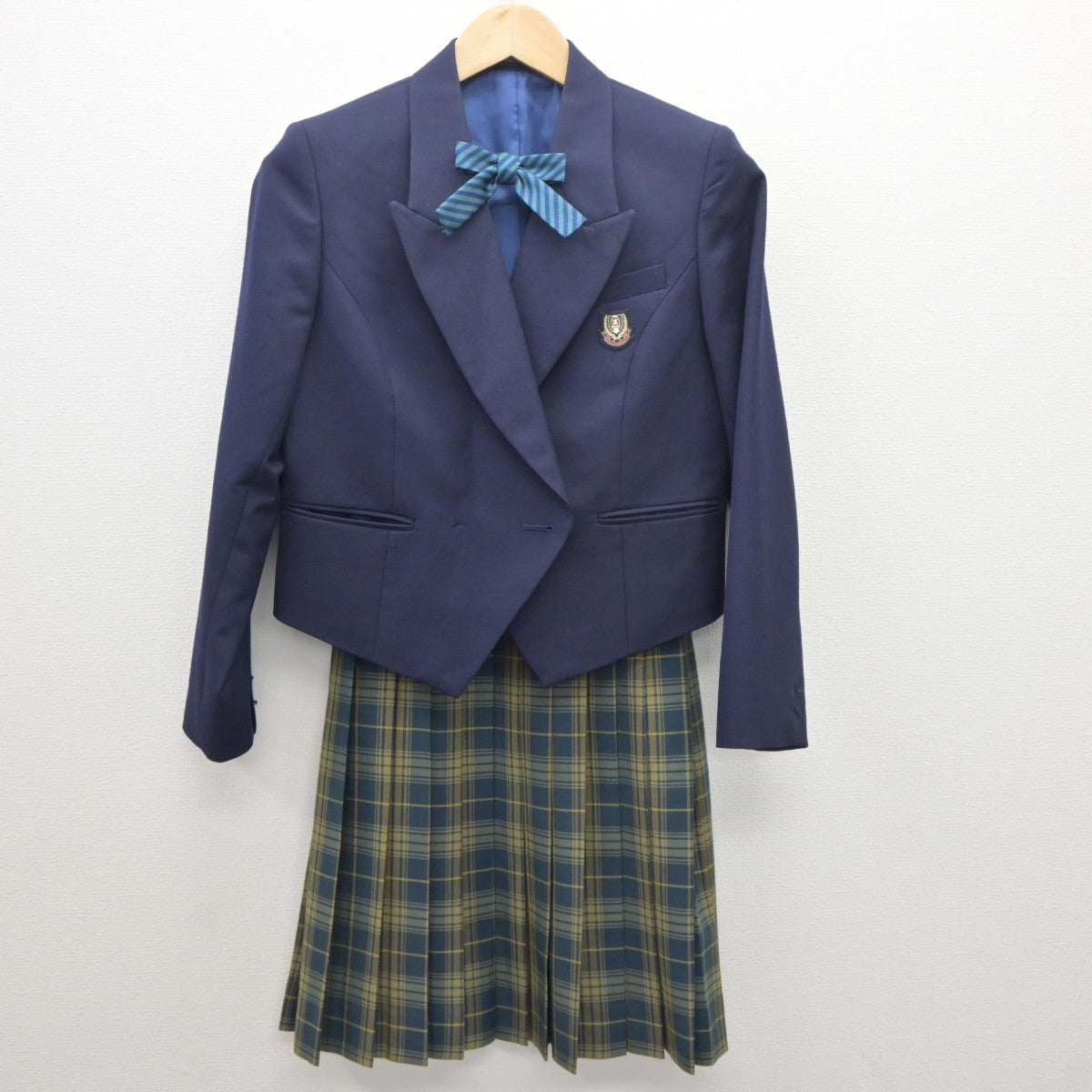 【中古】滋賀県 大津商業高等学校 女子制服 4点（ブレザー・スカート）sf035107