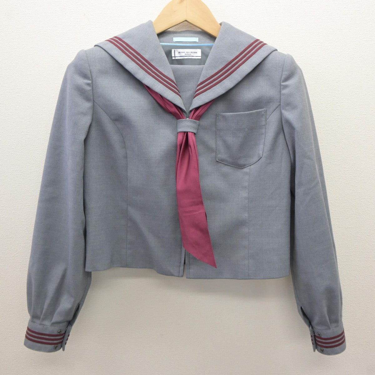 【中古】新潟県 大島中学校 女子制服 3点（セーラー服・スカート）sf035151