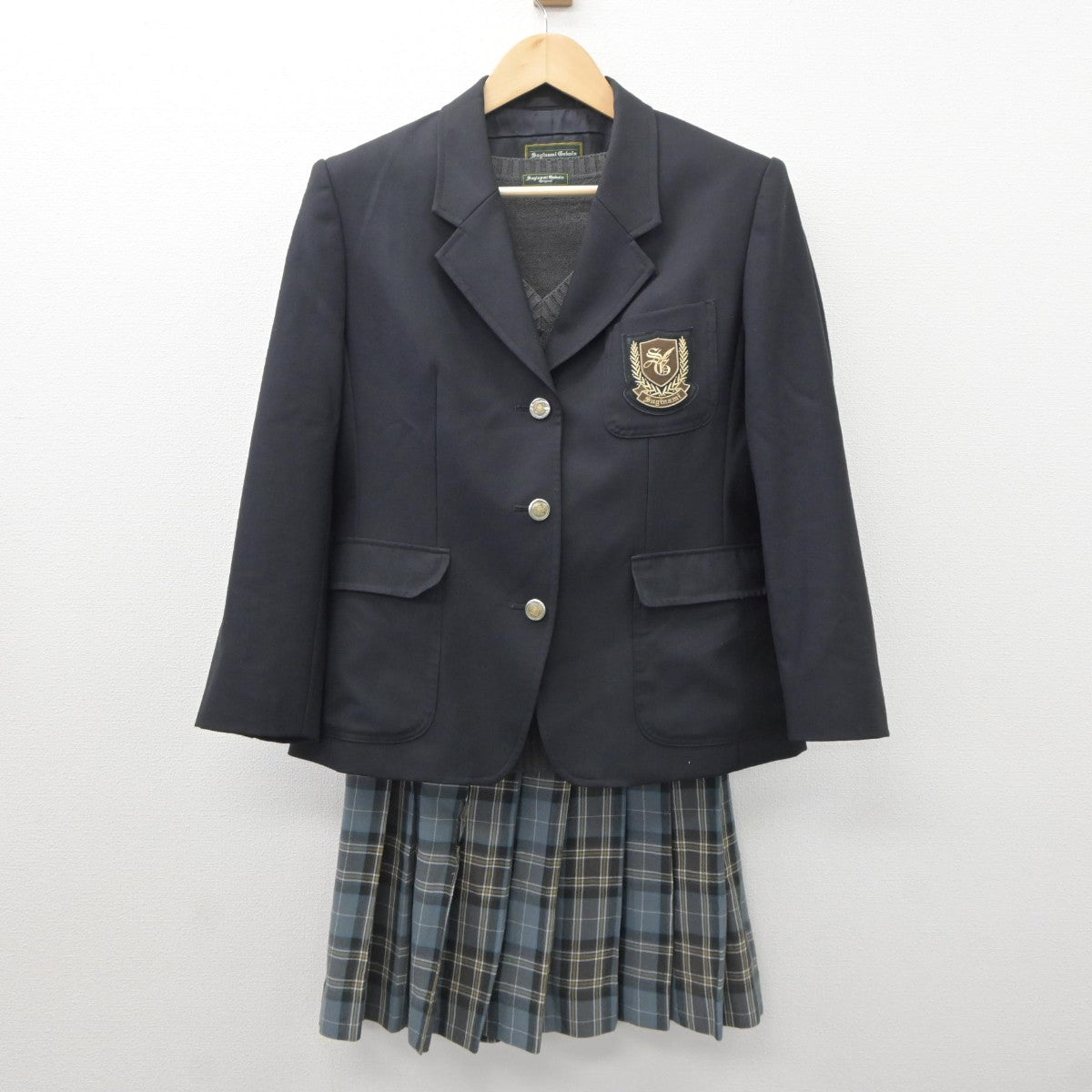 【中古】東京都 杉並学院高等学校 女子制服 5点（ブレザー・ニット・スカート）sf035154