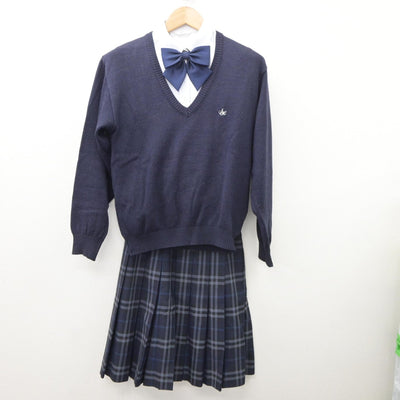 【中古】東京都 自由ヶ丘高等学校 女子制服 5点（ブレザー・ニット・シャツ・スカート）sf035164