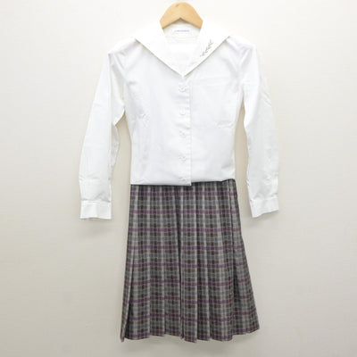 【中古】愛知県 名城大学附属高等学校 女子制服 2点（セーラー服・スカート）sf035183