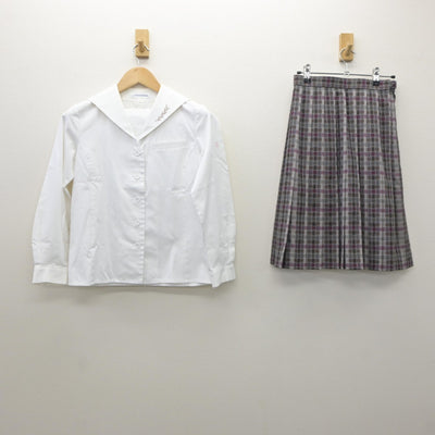 【中古】愛知県 名城大学附属高等学校 女子制服 2点（セーラー服・スカート）sf035183