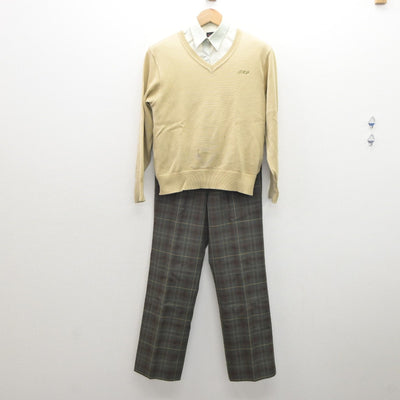 【中古】群馬県 高崎経済大学附属高等学校 女子制服 3点（シャツ・ニット・ズボン）sf035194