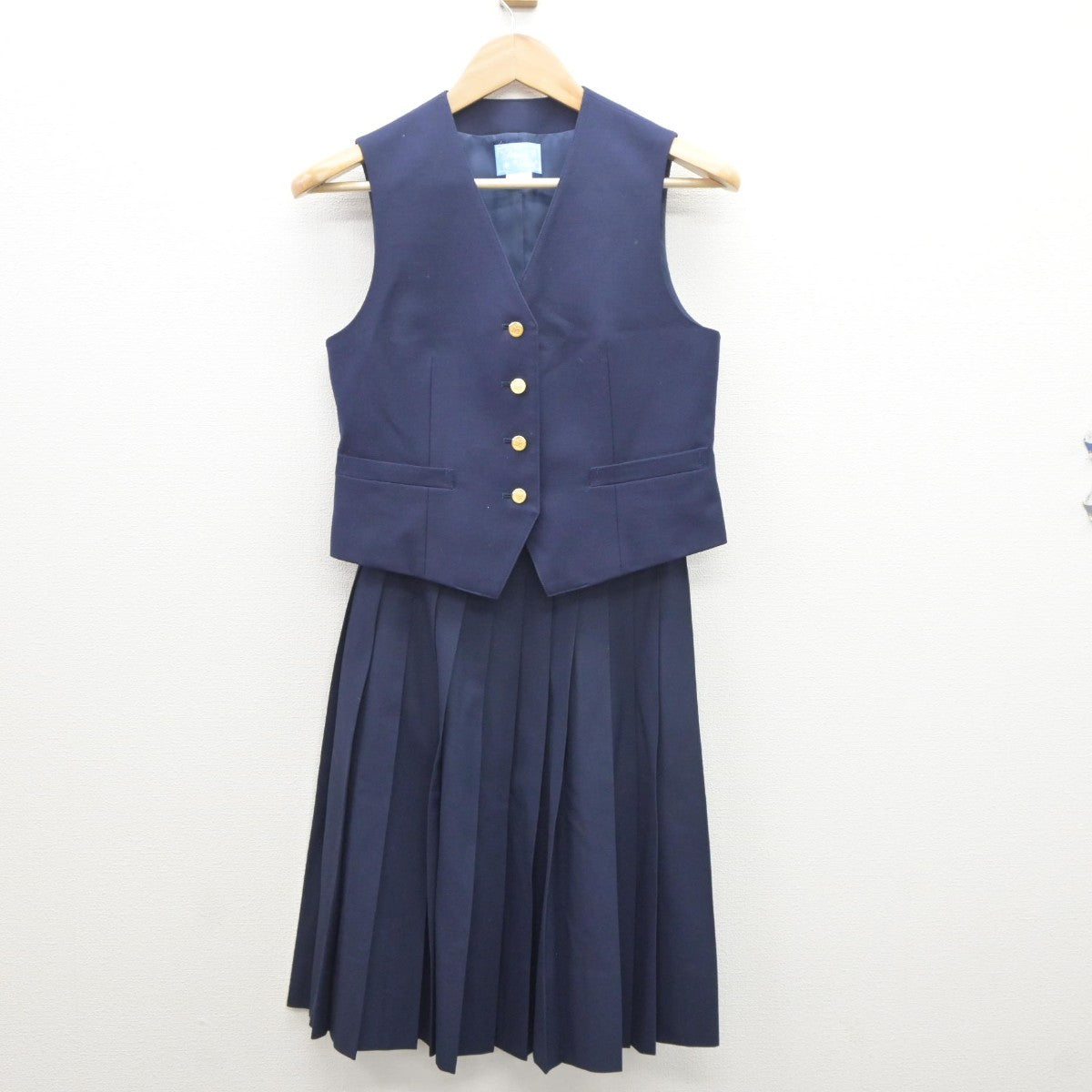 【中古】神奈川県 高浜中学校 女子制服 2点（ベスト・スカート）sf035198