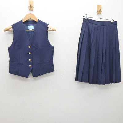 【中古】神奈川県 高浜中学校 女子制服 2点（ベスト・スカート）sf035198