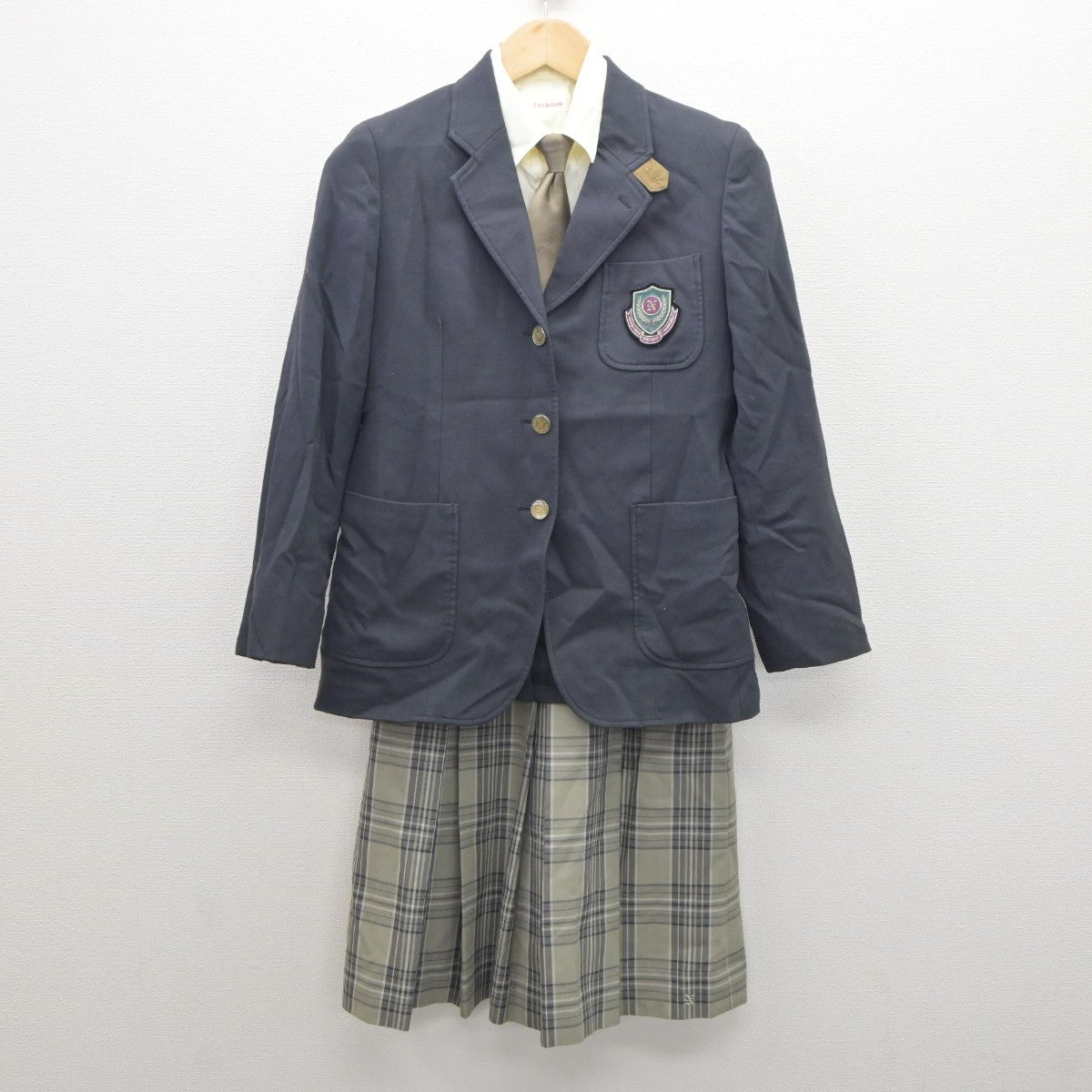 【中古】茨城県 土浦日本大学高等学校 女子制服 5点（ブレザー・ニット・シャツ・スカート）sf035201