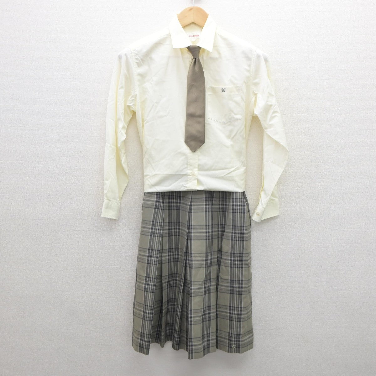 【中古】茨城県 土浦日本大学高等学校 女子制服 5点（ブレザー・ニット・シャツ・スカート）sf035201