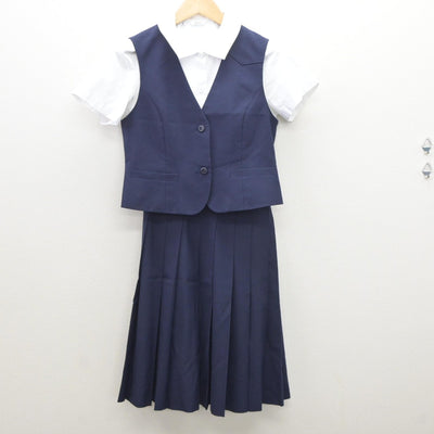 【中古】東京都 白鴎高等学校 女子制服 3点（ベスト・シャツ・スカート）sf035211