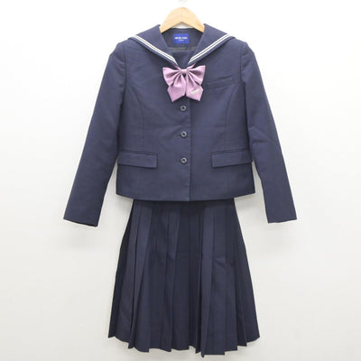 【中古】愛知県 桜花学園高等学校 女子制服 4点（セーラー服・ニット・スカート）sf035216