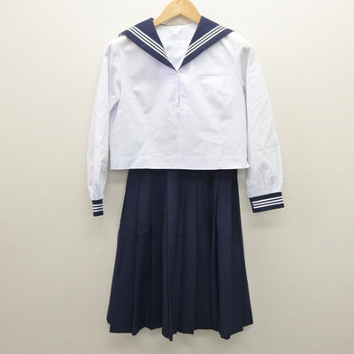 【中古】埼玉県 松山女子高等学校 女子制服 3点（セーラー服・セーラー服・スカート）sf035224