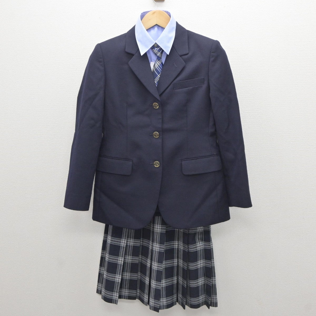 【中古】千葉県 中央学院高等学校 女子制服 6点（ブレザー・シャツ・スカート）sf035247