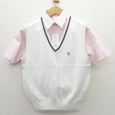 【中古】千葉県 中央学院高等学校 女子制服 4点（ニットベスト・シャツ）sf035249