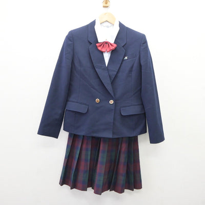 【中古】秋田県 秋田商業高等学校 女子制服 4点（ブレザー・シャツ・スカート）sf035256