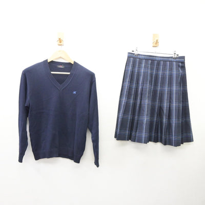 【中古】埼玉県 大宮開成高等学校 女子制服 2点（ニット・スカート）sf035269