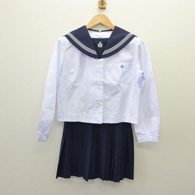 【中古】千葉県 木更津高等学校 女子制服 2点（セーラー服・スカート）sf035278