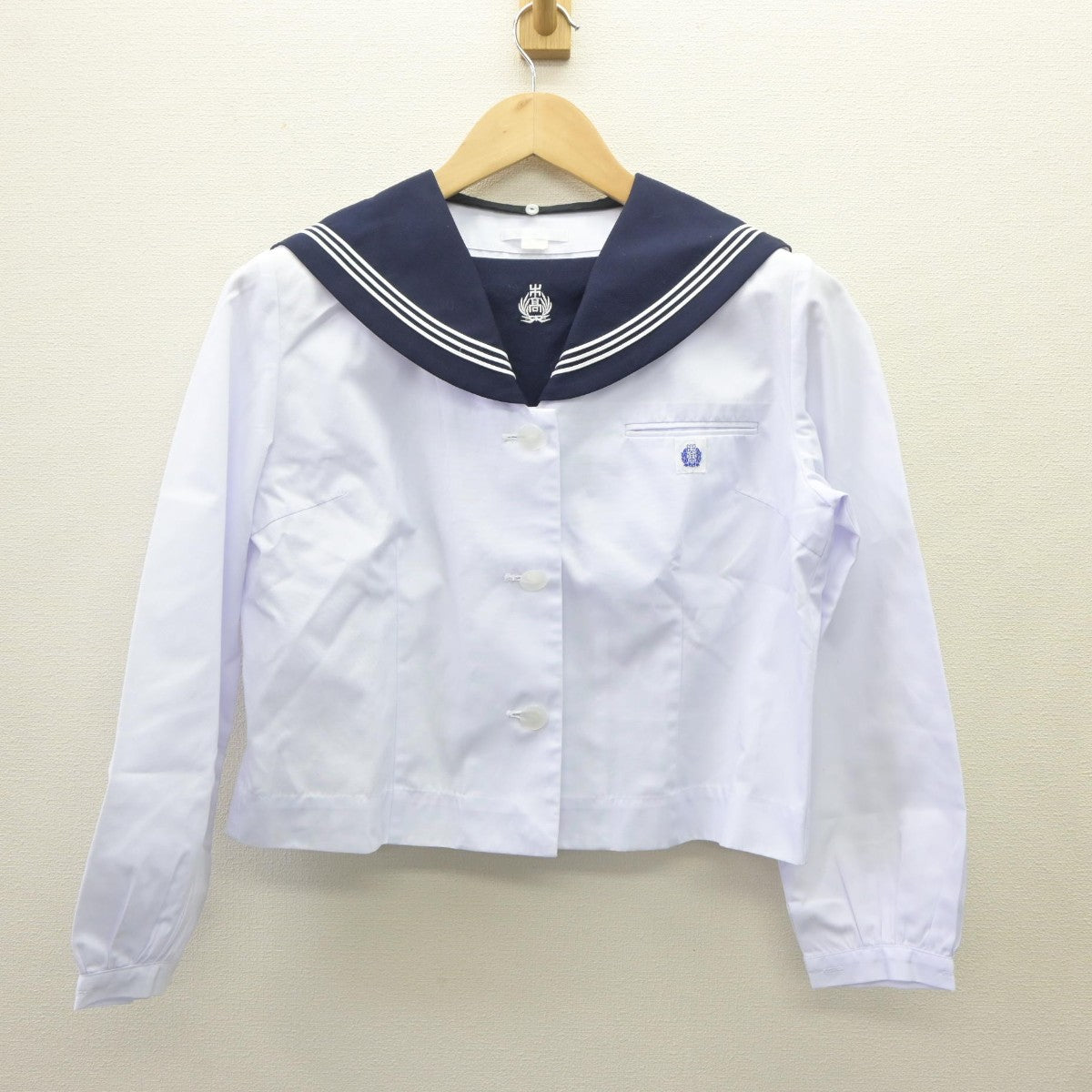 【中古】千葉県 木更津高等学校 女子制服 2点（セーラー服・スカート）sf035278