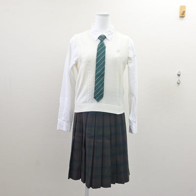 【中古】千葉県 国府台女子学院高等部 女子制服 5点（ブレザー・ニットベスト・シャツ・スカート）sf035280