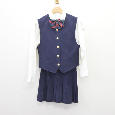 【中古】埼玉県 川越南高等学校 女子制服 6点（ブレザー・ベスト・シャツ・スカート）sf035292