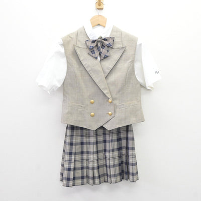 【中古】埼玉県 川越南高等学校 女子制服 5点（ベスト・シャツ・スカート）sf035293