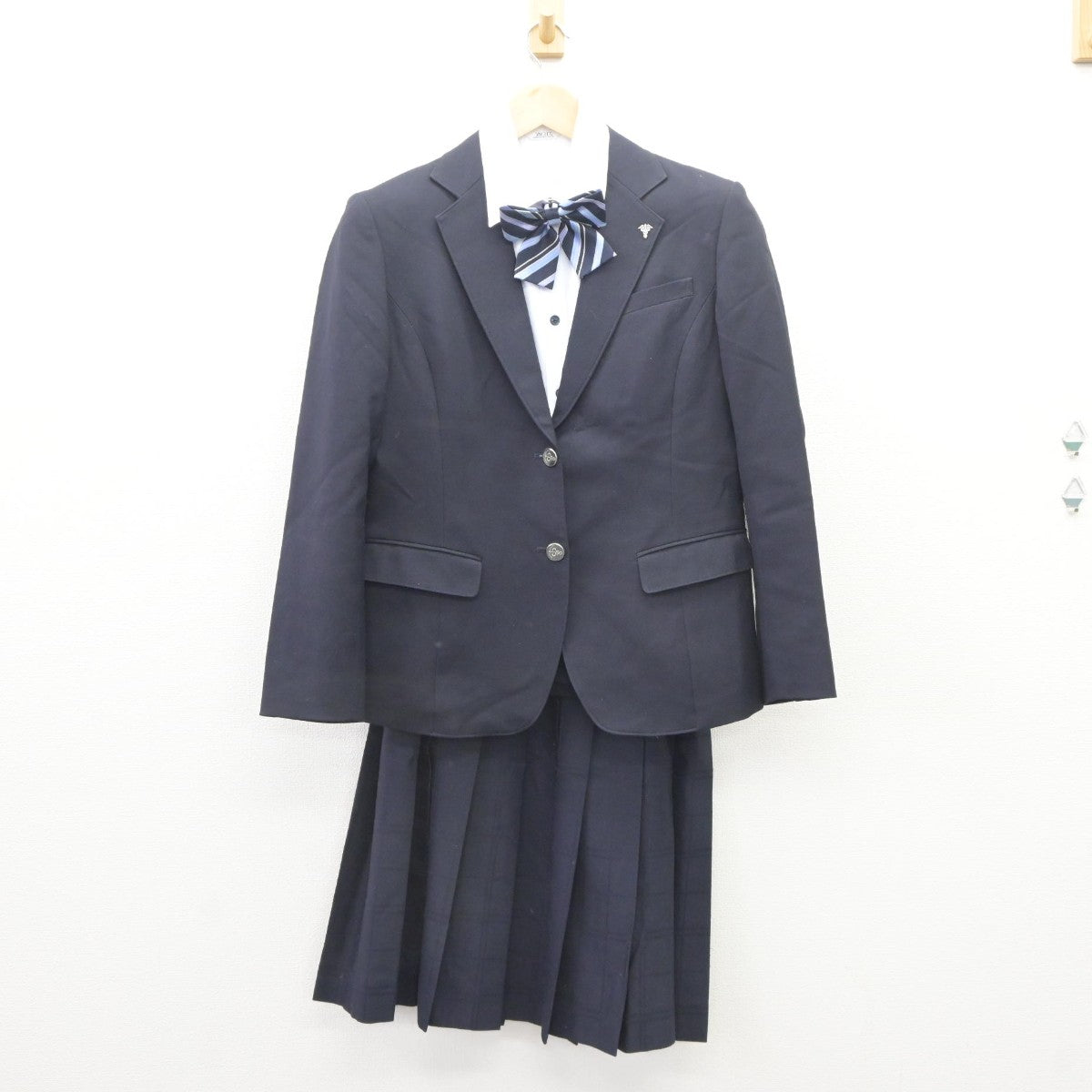 【中古】山口県 下関商業高等学校 女子制服 4点（ブレザー・シャツ・スカート）sf035298