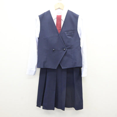 【中古】奈良県 桜井高等学校 女子制服 6点（ブレザー・ベスト・シャツ・スカート）sf035319