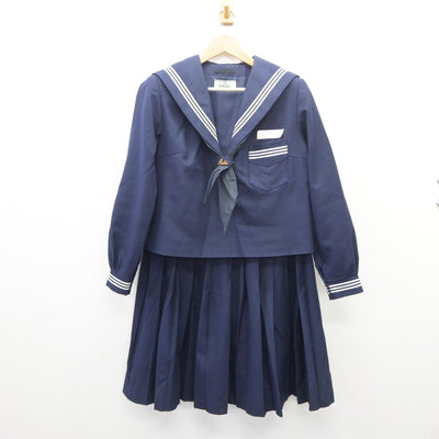 【中古】宮崎県 檍中学校 女子制服 4点（セーラー服・セーラー服・スカート）sf035337