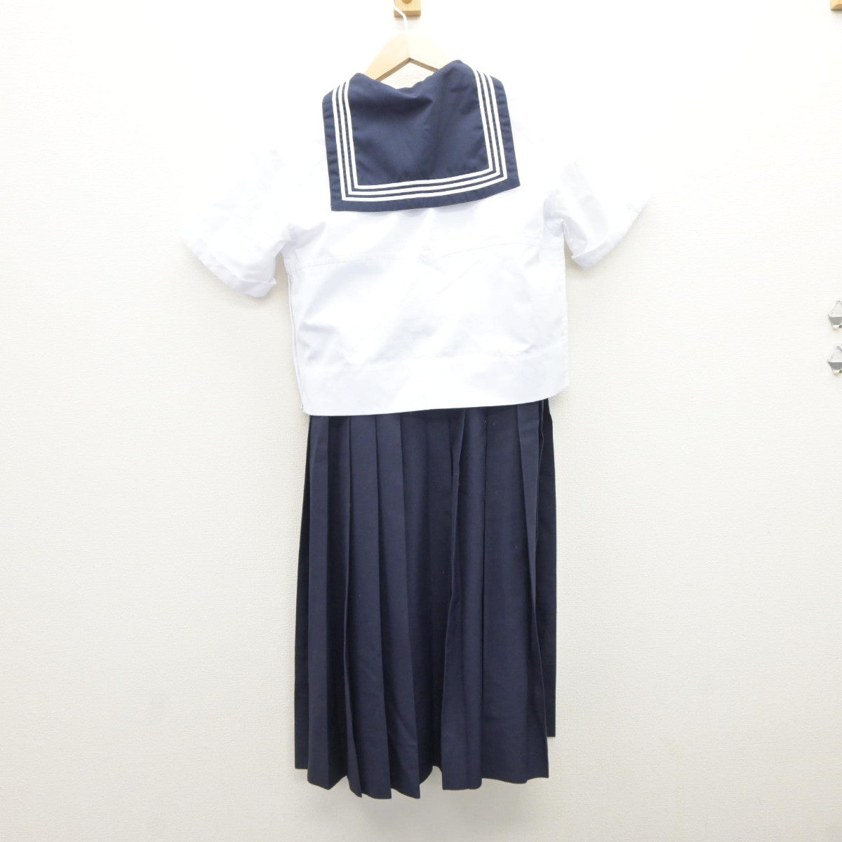 【中古】東京都 女子聖学院中学校 女子制服 3点（セーラー服・スカート）sf035350