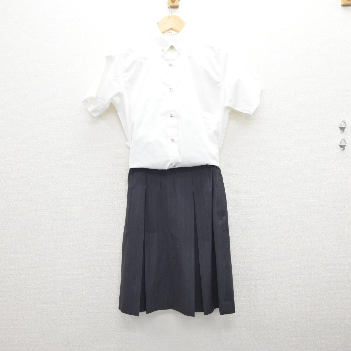 【中古】神奈川県 横須賀学院高等学校 女子制服 2点（シャツ・スカート）sf035356