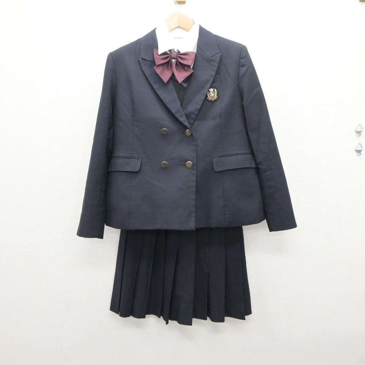 【中古】埼玉県 埼玉栄高等学校 女子制服 5点（ブレザー・シャツ・ニット・スカート）sf035368