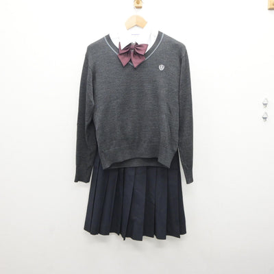 【中古】埼玉県 埼玉栄高等学校 女子制服 5点（ブレザー・シャツ・ニット・スカート）sf035368