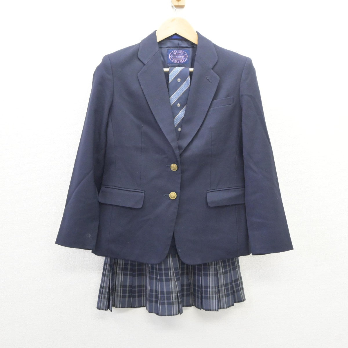 【中古】神奈川県 みなと総合高等学校 女子制服 3点（ブレザー・スカート）sf035390