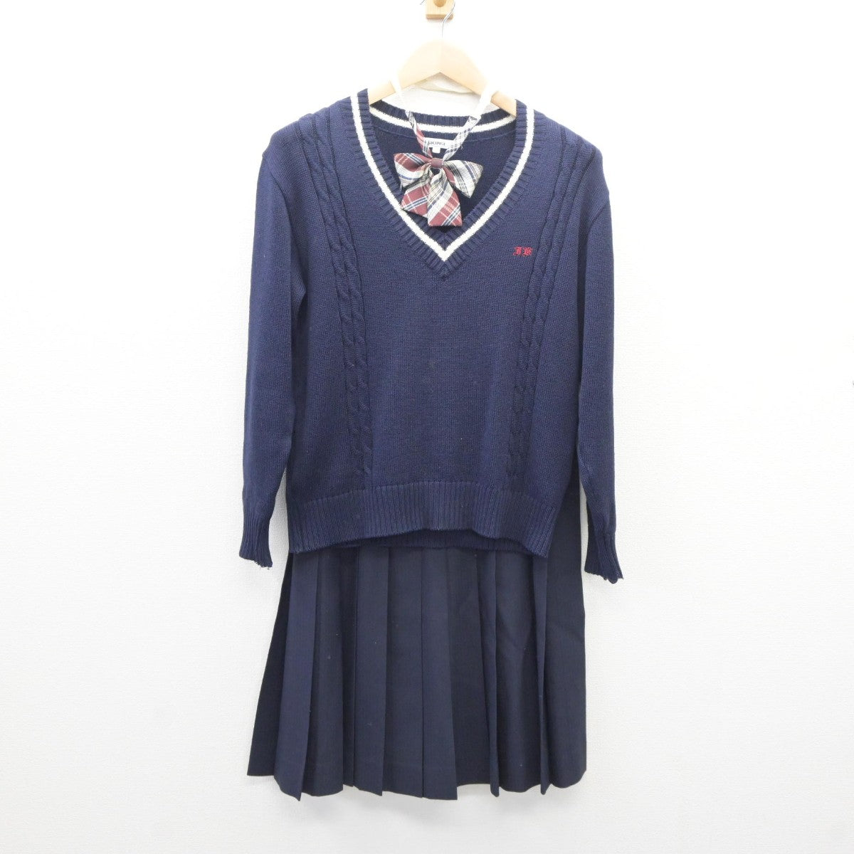 【中古】埼玉県 川口高等学校 女子制服 4点（ブレザー・ニット・スカート）sf035400