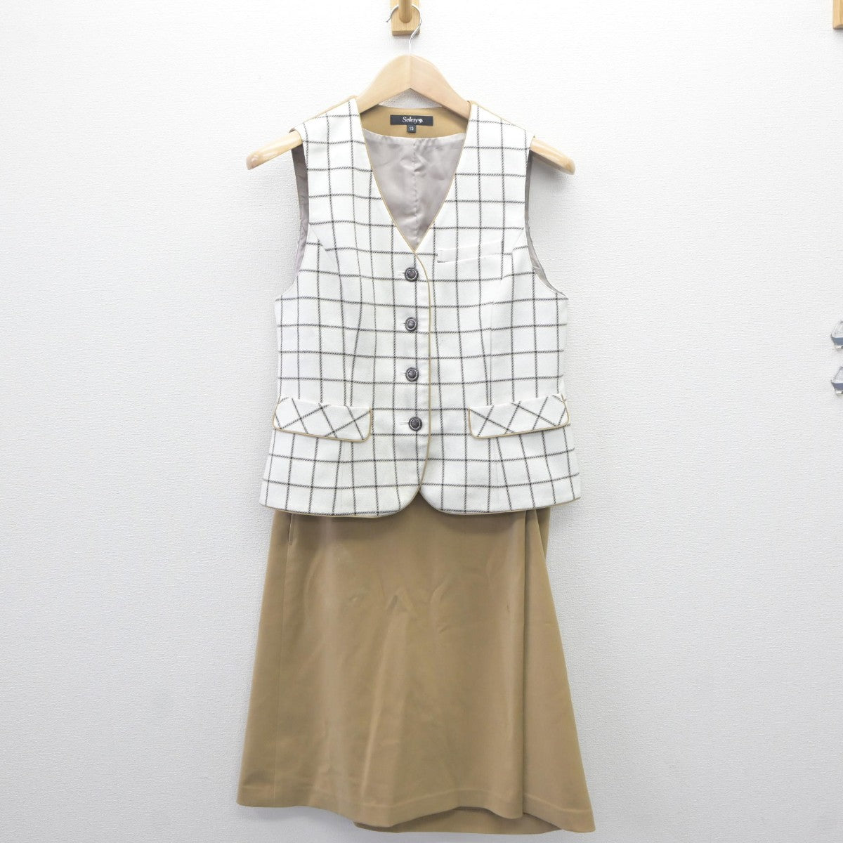 【中古】 事務服 女子制服 3点（ブレザー・ベスト・スカート）sf035403