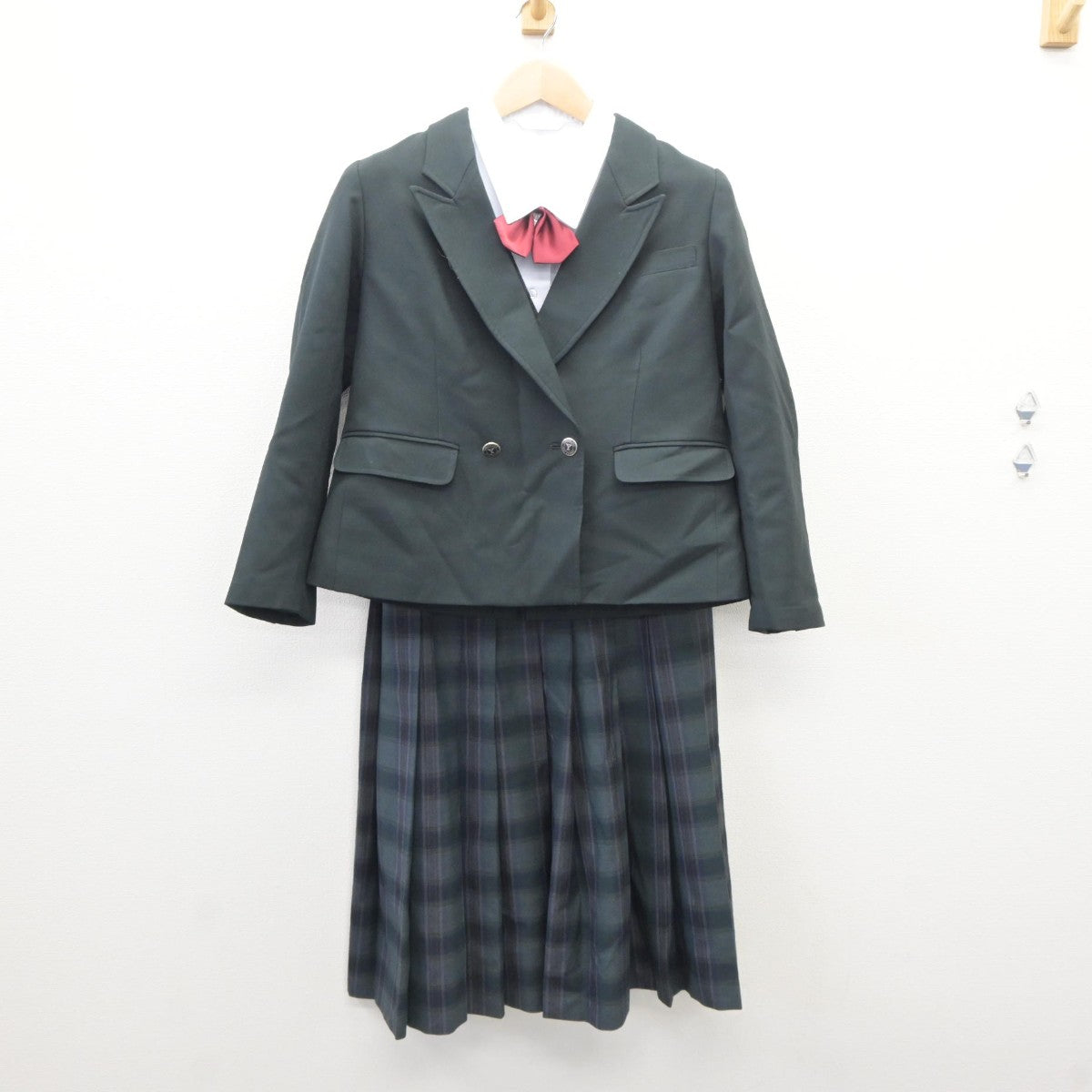 【中古】茨城県 谷和原中学校 女子制服 5点（ブレザー・ベスト・シャツ・スカート）sf035409